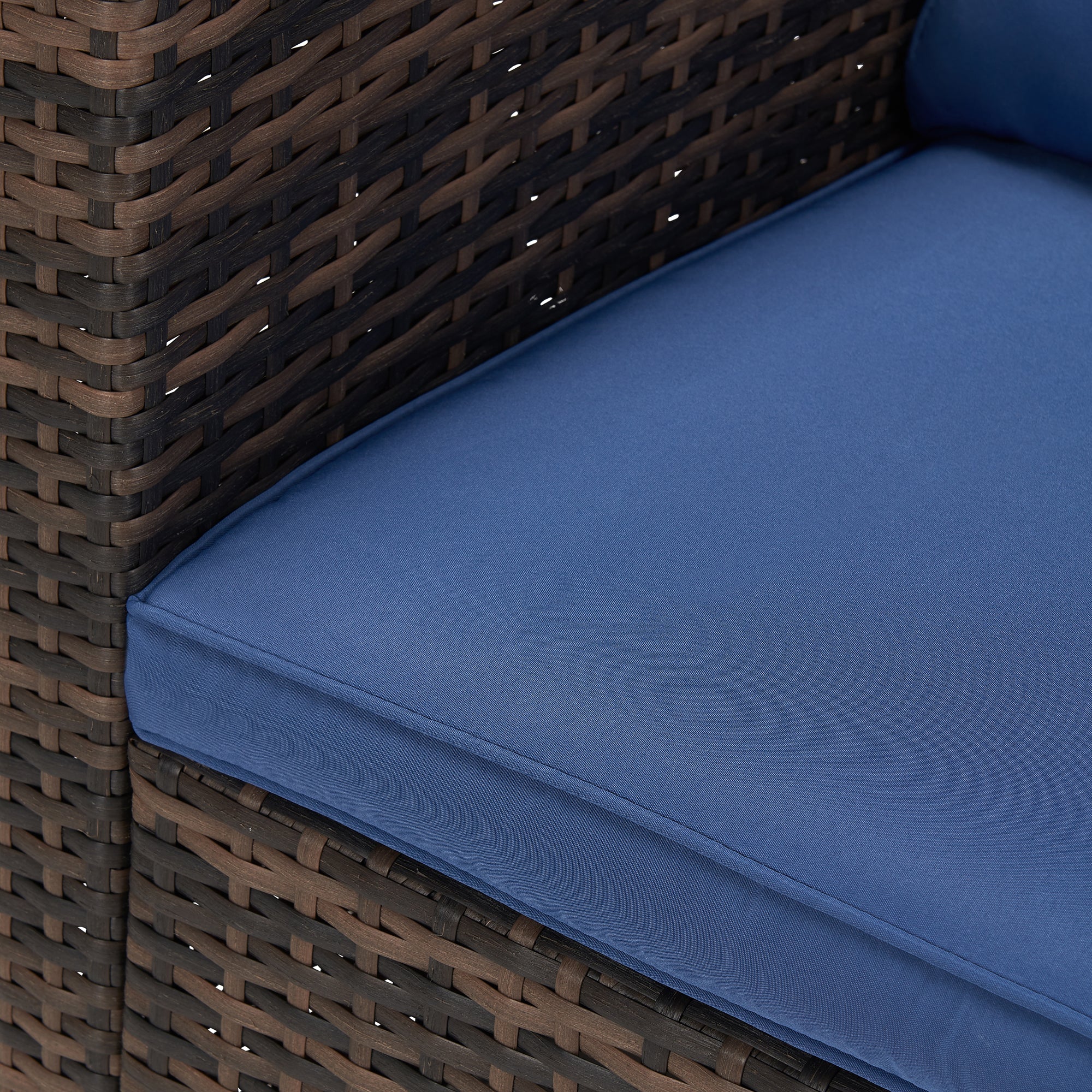 6 Pieces Patio Conversation Set PE Wicker Furniture Outdoor Rattan Seat Couch Sofa Set