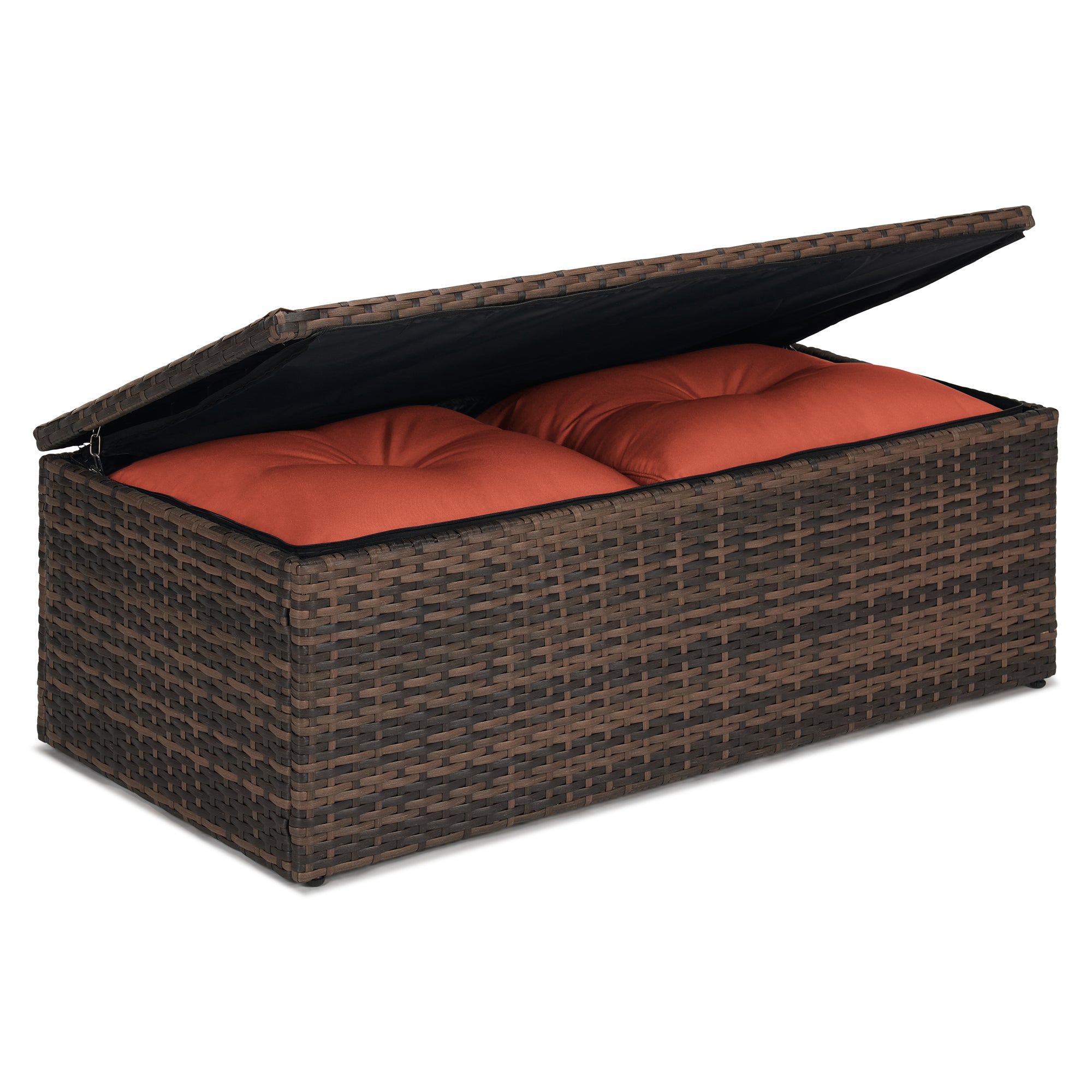 6 Pieces Patio Conversation Set PE Wicker Furniture Outdoor Rattan Seat Couch Sofa Set