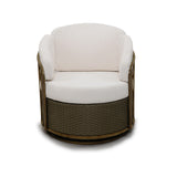 All-Weather Wicker Patio Rocking Chair with 5 in. Cushions & Wood Grain Frame