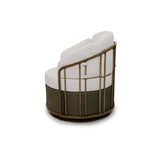All-Weather Wicker Patio Rocking Chair with 5 in. Cushions & Wood Grain Frame