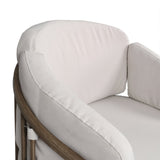All-Weather Wicker Patio Rocking Chair with 5 in. Cushions & Wood Grain Frame