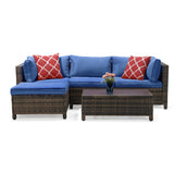 3 Piece Wicker Patio Conversation Set, All Weather Outdoor Furniture Set with Cushions
