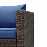 3 Piece Wicker Patio Conversation Set, All Weather Outdoor Furniture Set with Cushions