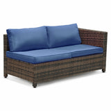 3 Piece Wicker Patio Conversation Set, All Weather Outdoor Furniture Set with Cushions