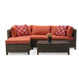 3 Piece Wicker Patio Conversation Set, All Weather Outdoor Furniture Set with Cushions