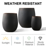 Round Concrete Planter Set (3 Pack)