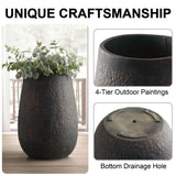 19.7” Decorative Round Planter with Bronze Rust Finish 1 Pack