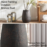 19.7” Decorative Round Planter with Bronze Rust Finish 1 Pack