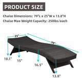 All Weather Outdoor Wicker Chaise Lounge (set of 2)