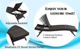 All Weather Outdoor Wicker Chaise Lounge (set of 2)