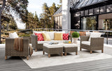 5-Piece Outdoor Patio Conversation Set with Cushions, Sofa, Chairs & Ottomans – Seats 7, Wicker Rattan Seating Group