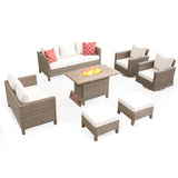 Outdoor Patio Furniture Set with Swivel Rocking Chairs