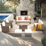 Outdoor Patio Furniture Set with Swivel Rocking Chairs