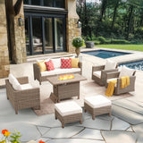 Outdoor Patio Furniture Set with Swivel Rocking Chairs