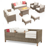 Outdoor Patio Furniture Set with Swivel Rocking Chairs
