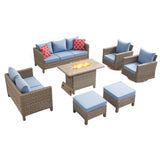 Outdoor Patio Furniture Set with Swivel Rocking Chairs