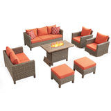 Outdoor Patio Furniture Set with Swivel Rocking Chairs