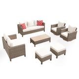 Outdoor Patio Conversation Set with Swivel Rocking Chairs