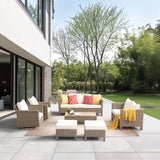 Outdoor Patio Conversation Set with Swivel Rocking Chairs