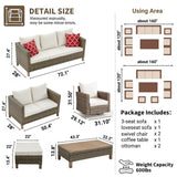 Outdoor Patio Conversation Set with Swivel Rocking Chairs