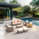 Outdoor Patio Conversation Set with Swivel Rocking Chairs