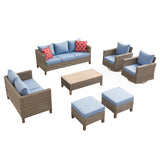 Outdoor Patio Conversation Set with Swivel Rocking Chairs