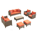 Outdoor Patio Conversation Set with Swivel Rocking Chairs
