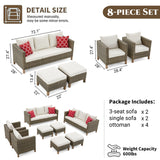 8-Piece Outdoor Patio Conversation Set