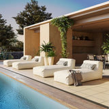 Outdoor Bean Bag Lounger Sofa with Pillow & Side Pocket, All-Weather Patio Lounge Chair for Poolside, Garden & Deck