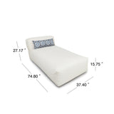 Outdoor Bean Bag Lounger Sofa with Pillow & Side Pocket, All-Weather Patio Lounge Chair for Poolside, Garden & Deck