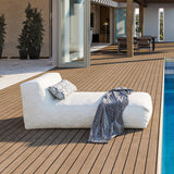 Outdoor Bean Bag Lounger Sofa with Pillow & Side Pocket, All-Weather Patio Lounge Chair for Poolside, Garden & Deck