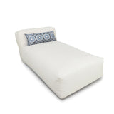 Outdoor Bean Bag Lounger Sofa with Pillow & Side Pocket, All-Weather Patio Lounge Chair for Poolside, Garden & Deck
