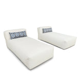 Outdoor Bean Bag Lounger Sofa with Pillow & Side Pocket, All-Weather Patio Lounge Chair for Poolside, Garden & Deck