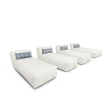 Outdoor Bean Bag Lounger Sofa with Pillow & Side Pocket, All-Weather Patio Lounge Chair for Poolside, Garden & Deck