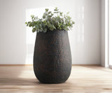 19.7” Decorative Round Planter with Bronze Rust Finish 1 Pack