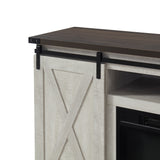 Electric Fireplace TV Stand Console with Sliding Barn Door for TVs up to a 65"