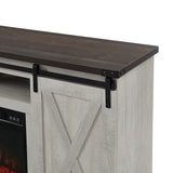 Electric Fireplace TV Stand Console with Sliding Barn Door for TVs up to a 65"