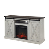 Electric Fireplace TV Stand Console with Sliding Barn Door for TVs up to a 65"