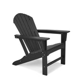 Black Plastic HDPE Adirondack Chair Set with Side Table and Ottoman (5-Piece)