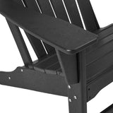 Black Plastic HDPE Adirondack Chair Set with Side Table and Ottoman (5-Piece)