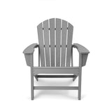 HDPE Plastic Resin Adirondack Chair with Ottoman for Outdoor Patio Lawn All Weather Resistant