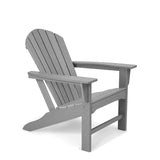 Black Plastic HDPE Adirondack Chair Set with Side Table and Ottoman (5-Piece)