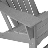 HDPE Plastic Resin Adirondack Chair with Ottoman for Outdoor Patio Lawn All Weather Resistant