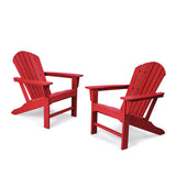 2PCS Plastic Resin Adirondack Chair for Outdoor Patio Lawn HDPE All Weather Resistant