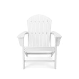 HDPE Plastic Resin Adirondack Chair with Ottoman for Outdoor Patio Lawn All Weather Resistant