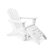 HDPE Plastic Resin Adirondack Chair with Ottoman for Outdoor Patio Lawn All Weather Resistant