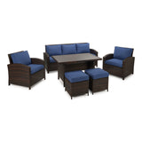 Bahrije 6 Piece Rattan Sofa Seating Group with Cushions