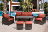 Bahrije 6 Piece Rattan Sofa Seating Group with Cushions