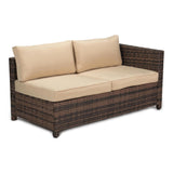 3 Piece Wicker Patio Conversation Set, All Weather Outdoor Furniture Set with Cushions