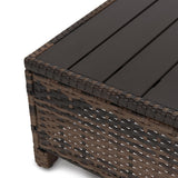 3 Piece Wicker Patio Conversation Set, All Weather Outdoor Furniture Set with Cushions